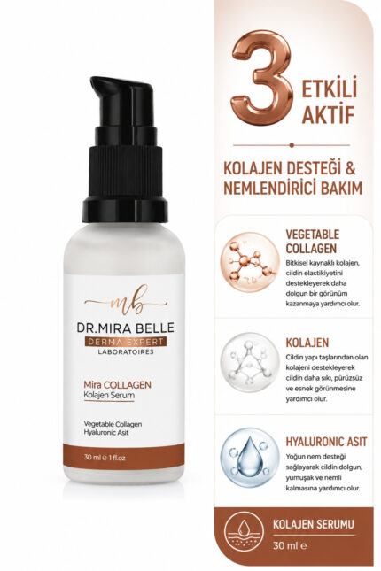 Mira Collagen Serum (Kolajen Serum), Peptidler, Hyaluronik Asit, Vitamin C - 30 ml