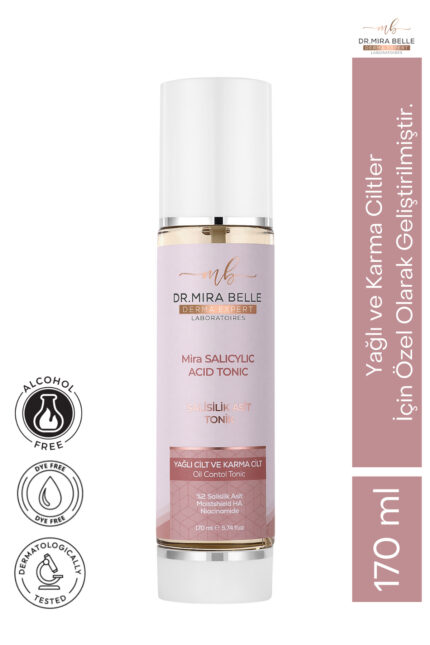 Dr. Mira Belle Mira Salisilik Asit Tonik Yağlı ve Karma Ciltler İçin %2 BHA Salisilik Asit & AHA Sebum Dengeleyici Tonik 170 ml