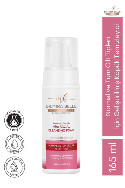 Dr. Mira Belle Mira Facial Cleansing Foam Tüm Cilt Tipleri İçin Panthenol & Aloe Vera Canlandırıcı Yüz Yıkama Köpüğü 165 ml